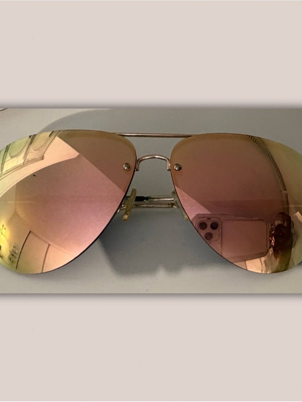 Quay Australia Aviator Sunglasses with Pink-Gold Mirrored Lenses